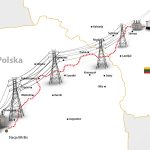Mapa projektu polsko-litewskiego połączenia elektroenergetycznego.