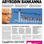 Pierwsza strona jednego z islandzkich dzienników – Morgunblaðið