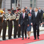 Książę Haakon i prezydent Łotwy Raimonds Vējonis. Zdj. Ieva Ābele, Saeima / Flickr / CC BY-SA 2.0.