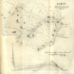 Mapa opracowana przez hrabiego Michała Plater-Zyberka w związku z upadkiem liksneńskiego meteorytu. Rysunek z kolekcji „Archiv für die Naturkunde Liv-, Ehst- und Kurlands”, 1868 r.