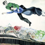 Marc Chagall. Zakochani nad miastem. 1914–1918 r. Galeria Trietiakowska, Moskwa.