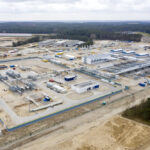 Instalacje Nord Stream 2 w Lubminie podczas budowy (marzec 2020 r.). Zdj. Nord Stream 2 / Axel Schmidt.