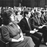 Walne zgromadzenie Związku Polaków na Łotwie. Pierwsza od lewej to Ita Kozakiewicz. 14 stycznia 1990 r. Zdj. Gunārs Janaitis.