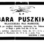 Nekrolog Barbary Puszkin w „Dziennik Wileńskim”