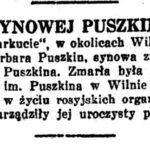 „Zgon Puszkinowej”, Kurier Warszawski, nr 343 z 14.12.1935 r.