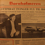 Czołówka z miejscowej prasy o porwaniu IŁ-14 ze zdjęciem porywacza. 20 sierpnia 1970 r. Zdj. Dziennik Bornholms Tidende, via Øarkivet, Bornholm.