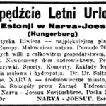 Reklama Narva-Jõesuu w Kurierze Warszawskim, 1934 r.