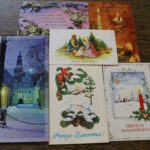 Kartki świąteczne od ryskich przyjaciół. Zdj. Janina Kosman.