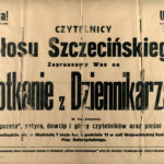 Afisz z zaproszeniem na spotkanie z dziennikarzami „Głosu Szzczecińskiego”, 1954 r.