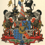 Herb baronowski rodu Armfelt. O przysługującym rodzinie tytule barona świadczą nie tylko dwa klejnoty, ale również umieszczona bezpośrednio nad tarczą korona rangowa.