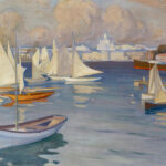 Port Nyländska Jaktklubben w Helsinkach autorstwa Alberta Edelfelta, ok. 1899 roku. Zdj. Suomen Kansallisgalleria, Helsinki.